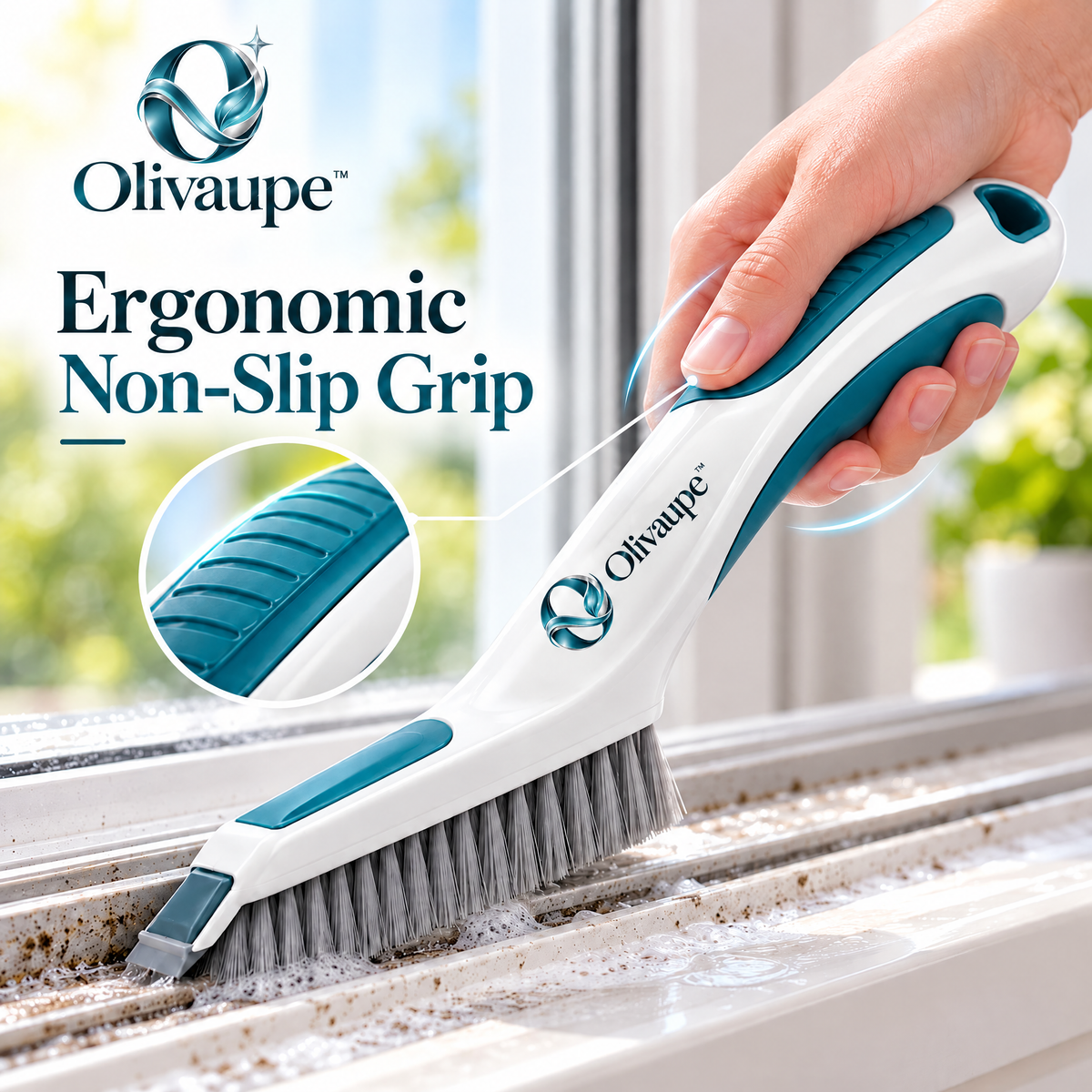 Olivaupe™ TrackReach Window Groove Cleaning Brush – Slim Crevice Scrubber for Window Tracks, Sliding Door Rails & Narrow Household Gaps