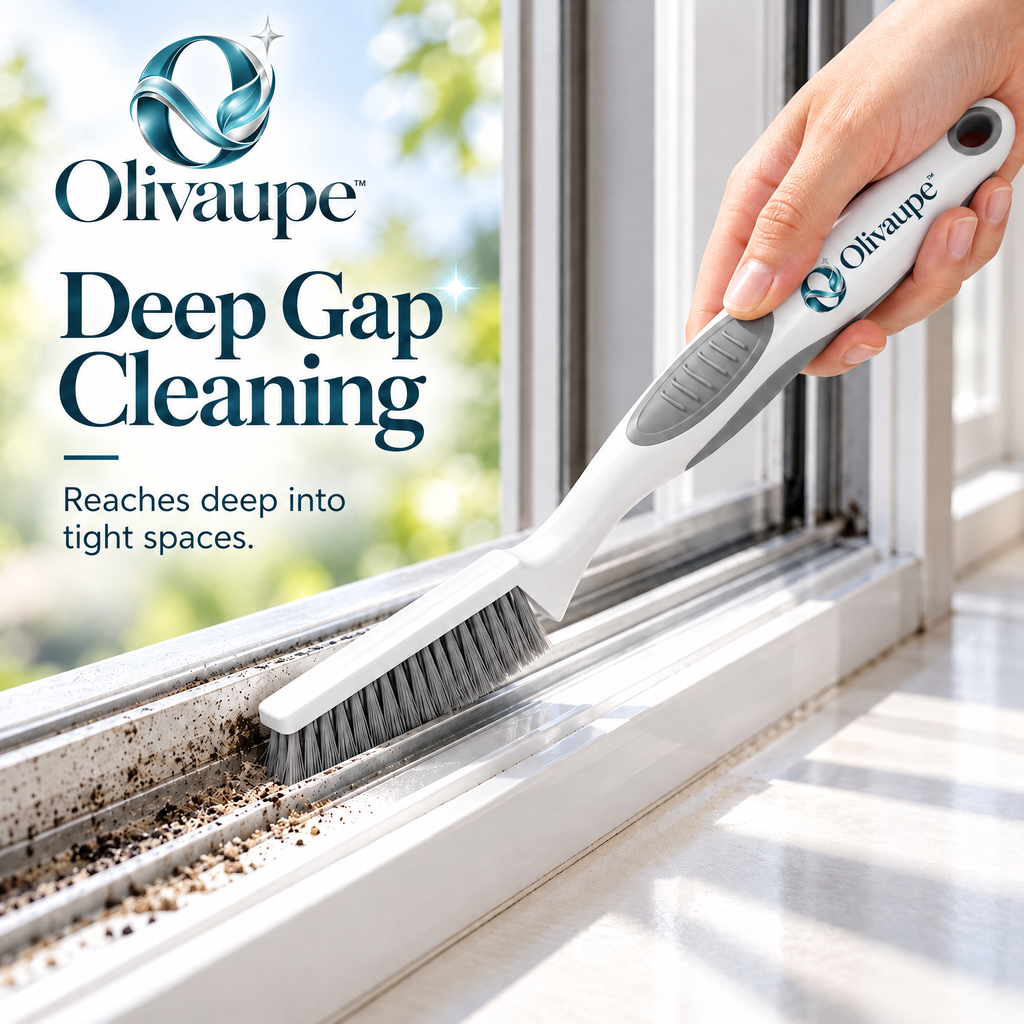 Olivaupe™ EdgeReach Crevice Cleaning Brush – Ultra-Slim Detail Scrubber for Grout, Window Tracks, Sinks & Hard-to-Reach Gaps