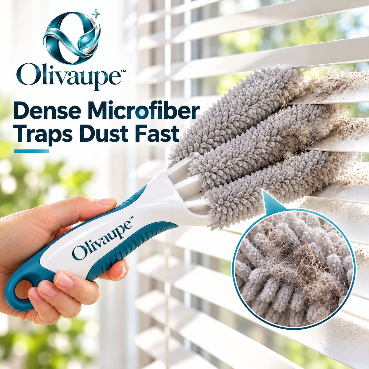 Olivaupe™ Dual-Sided Blind Cleaning Brush – Multi-Slat Dusting Tool for Window Blinds, Shutters, Vents & Narrow Household Surfaces