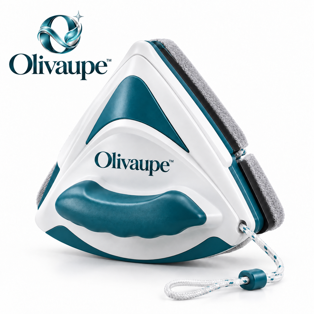 Olivaupe™ TwinGlide Double-Sided Window Cleaner – Magnetic Glass Cleaning Tool with Safety Cord for Interior & Exterior Window Care