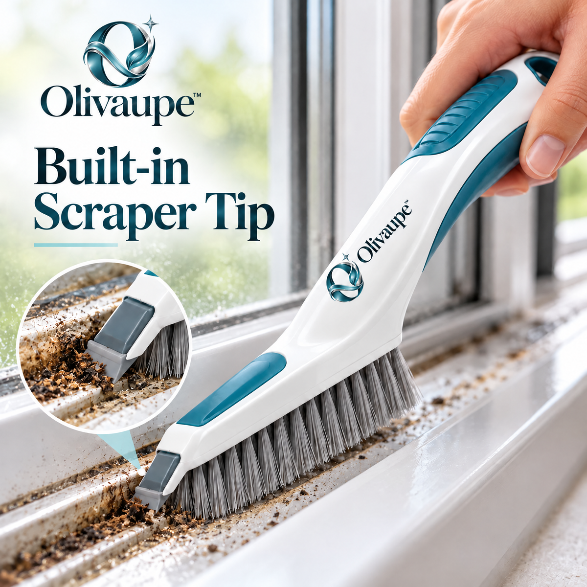 Olivaupe™ TrackReach Window Groove Cleaning Brush – Slim Crevice Scrubber for Window Tracks, Sliding Door Rails & Narrow Household Gaps