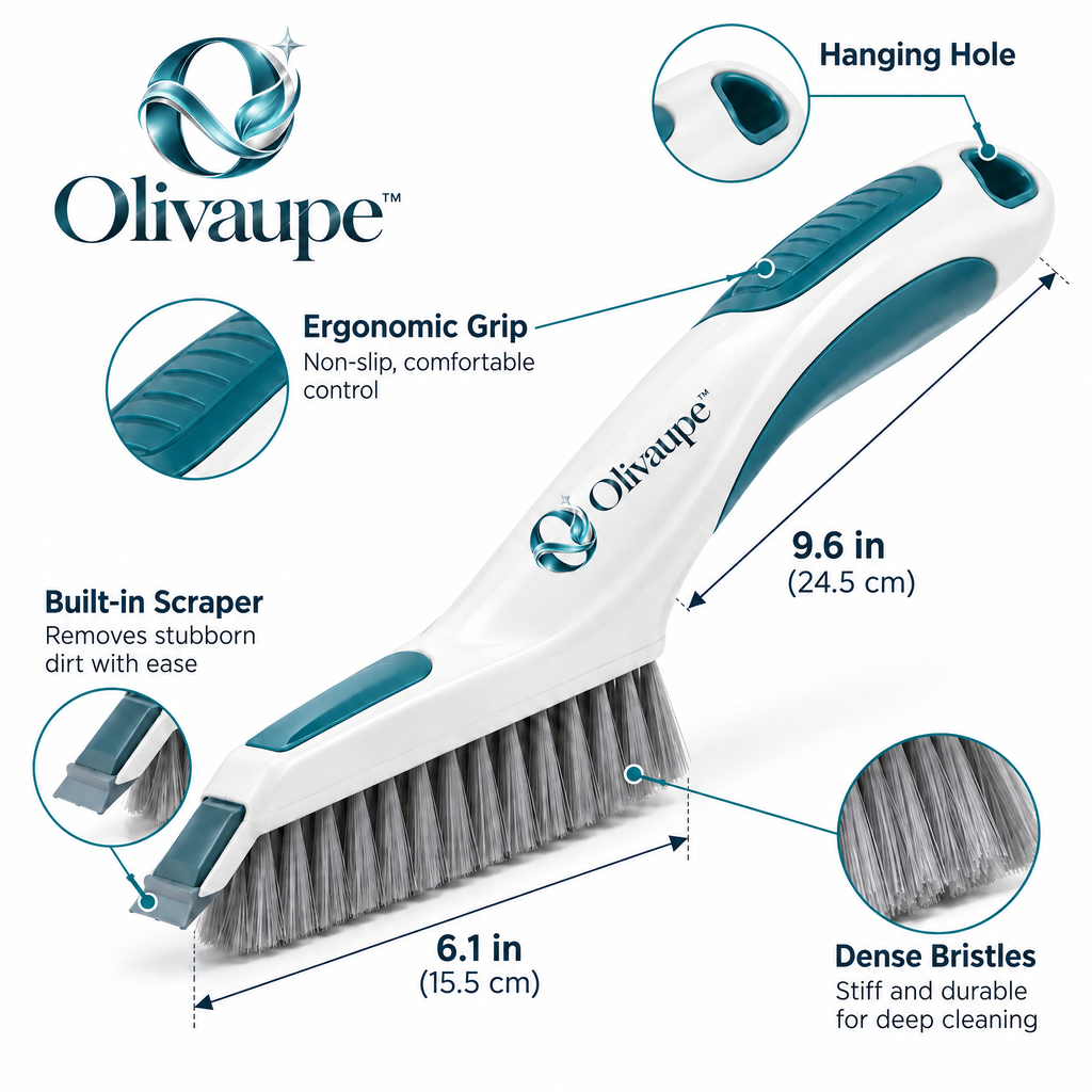 Olivaupe™ TrackReach Window Groove Cleaning Brush – Slim Crevice Scrubber for Window Tracks, Sliding Door Rails & Narrow Household Gaps