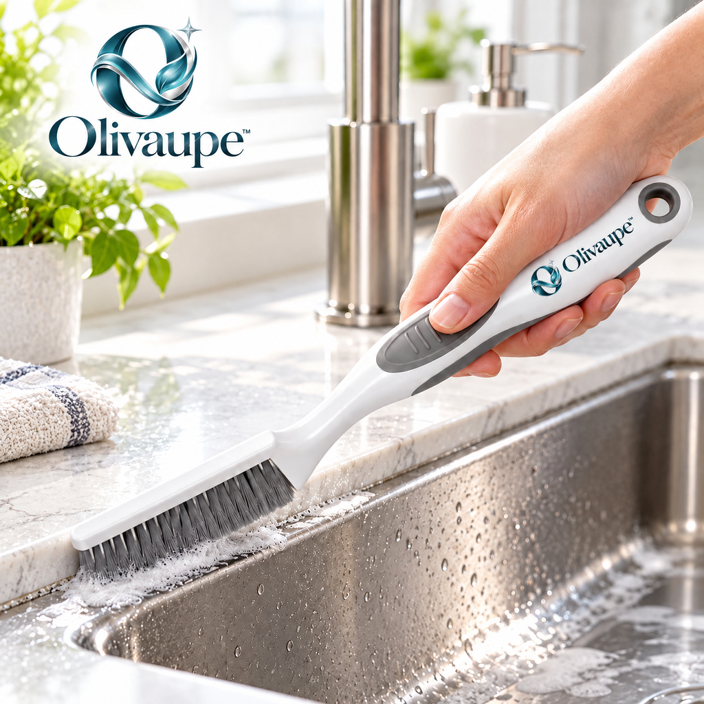 Olivaupe™ EdgeReach Crevice Cleaning Brush – Ultra-Slim Detail Scrubber for Grout, Window Tracks, Sinks & Hard-to-Reach Gaps